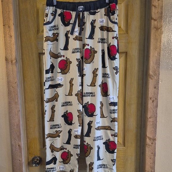 Lazy One Other - Lazy One Womens PJ Pants Large Wiener Dog Dachshund Sleeper Loungewear Comfy